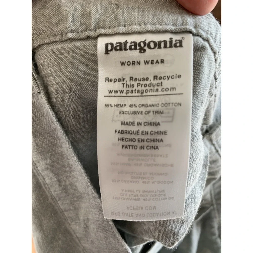 PATAGONIA Shorts Men 32 GreenishBeige HEMP/ORGANIC COTTON Chino Pockets Outdoors